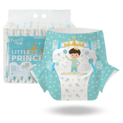 CutiePlusU Pañal adulto 10 piezas Little Castle Prince Bragas Desechables para Incontinencia con Bucles(Medium 28-38)
