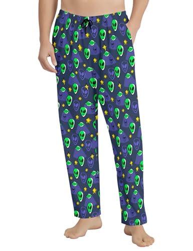 Men's Pajama Pants with Pockets Elastic Waistband Lightweight Breathable Sleep Pants for Men Soft Lounge Pants2