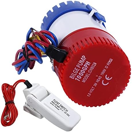 Miniatura 5 de JOEBO Bomba sumergible eléctrica 1100GPH 12V Bomba de agua sumergible eléctrica de sumidero de sentina sumergible con interruptor conjunto