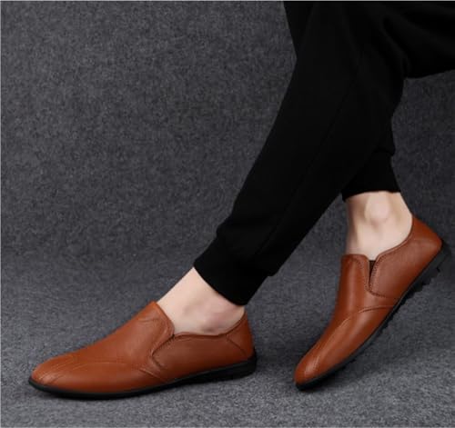 Mens Loafers Round Toe Solid Color Loafer Shoes Resistant Anti-Slip Comfortable Outdoor Slip On2