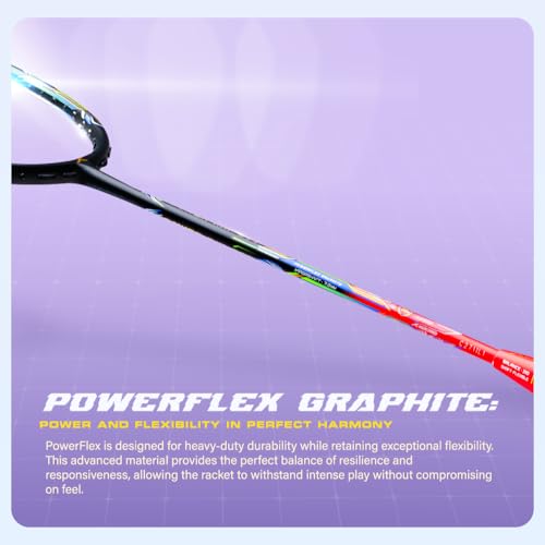 Image of Hundred Power Ray 900 Badminton Racket with Full Cover | 79 Grams | Maximum Tension ≤32 lbs