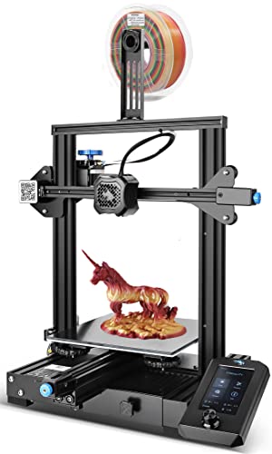 Creality Ender 3 V2 3D Printer, Advanced 32 Bit V4.2.2 Silent Motherboard FDM 3D Printing, Carborundum Glass Platform, Resume Print, Comes with 1.75mm Filament, Print Size 8.66x8.66x9.84 inch