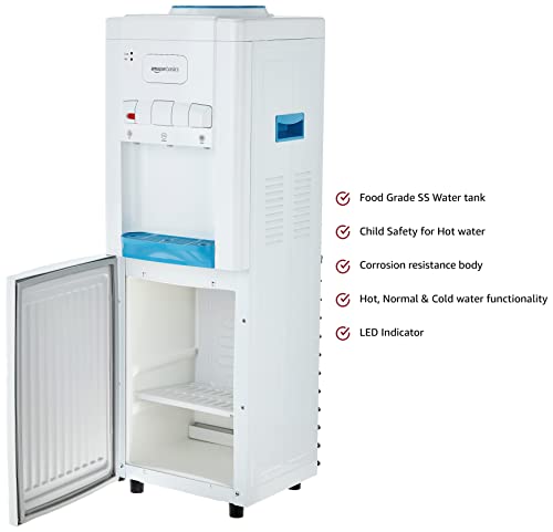Image of amazon basics Hot, Cold and Normal Water Dispenser with Refrigerator, Top Loading
