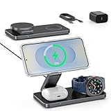 3-in-1 Charging Station for Samsung, Magnetic Fast Wireless Charger Stand Compatible with MagSafe for Galaxy S26/S25/S24/S23/Z Fold/Flip Series, Galaxy Watch Ultra/8/7/6/5, Galaxy Buds Pro/4/3/2