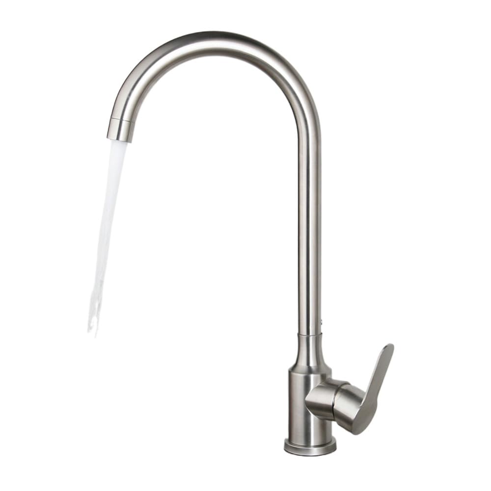 Robinet mitigeur pivotant 360° pour évier de cuisine familiale en laiton nickel