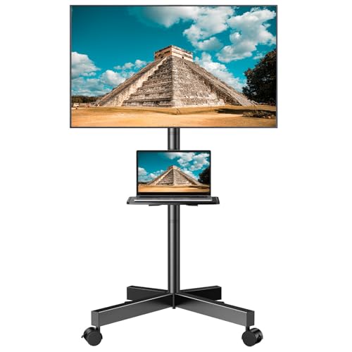 La Mejor Recopilación de pedestal para pantalla de esta semana. 48 MORNWELL Soporte de Piso para TV Móvil, Pantalla 32-65 Pulgadas, Ruedas, Estantea, Máx 40kg, Altura Ajustable, Base con Pie, Carrito Plasma LCD LED, Máx VESA 400x400