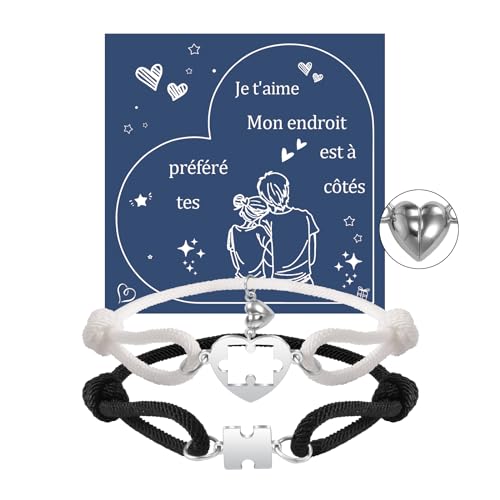 YELUWA Bracelet Couple Amoureux Pour 2 - Cadeau Couple Noel...