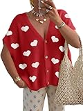 Saodimallsu Womens Cute Heart Valentines Cardigans...