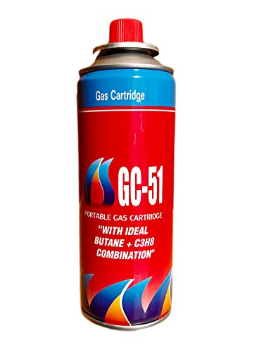 Image of SHoRI Portable Gas Cartridge with Ideal Butane + C3H8 Combination CG51 Easy to Use Perfect Suitable for Camping Stove, Small Stove, Flame Torch, Welding Fuel Gas,(Universal Nozzle /Pin) Pack of 1