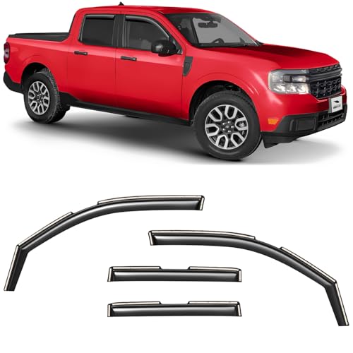 Voron Glass in-Channel Extra Durable Rain Guards for Ford Maverick 2022-2025, Window Deflectors, Vent Window Visors, 4 Pieces - 200587
