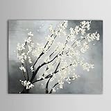 pittura a olio dipinta a mano floreale bianco pittura fiore in fiore tela con telaio allungato