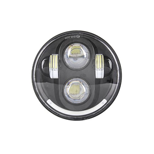 Faro proyector Daymaker de 5,75 pulgadas negro con ojo de ángel para moto Harley Davidson Cover