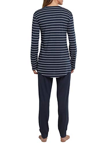 Pyjama Damen Schiesser Schlafanzug Set aus Baumwolle lang