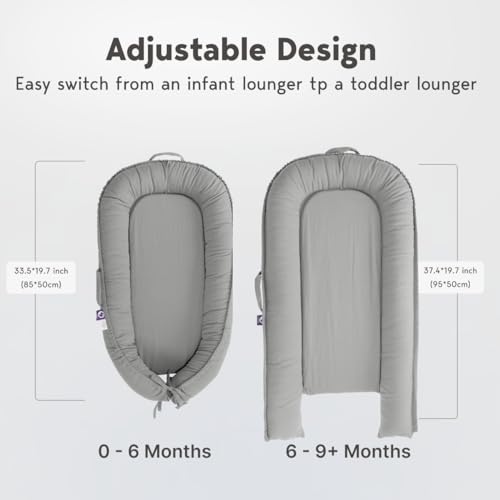 Image of Infant Lounger Cover, 100% Organic Cotton, Newborn Essentials, Baby Gifts | Cover Only (SlateGray )