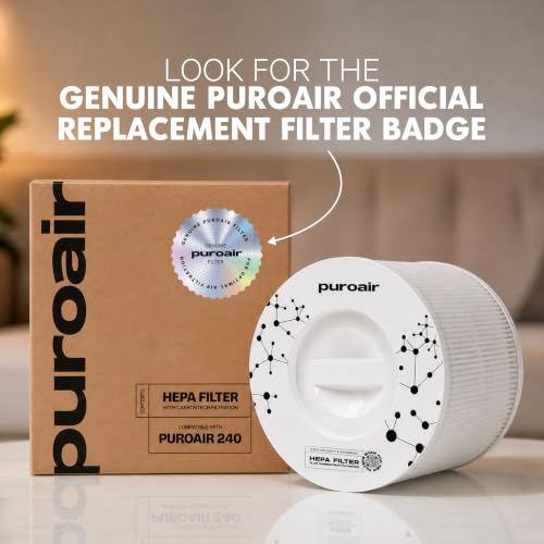 Image of PuroAir 240 Replacement Filter - Genuine Puro Air 240 Filter Replacement - Official PuroAir Air Purifier HEPA Filter with CarbonTech Filters 99.9% of Pollen, Dust, Pet Dander, Smoke, Odors