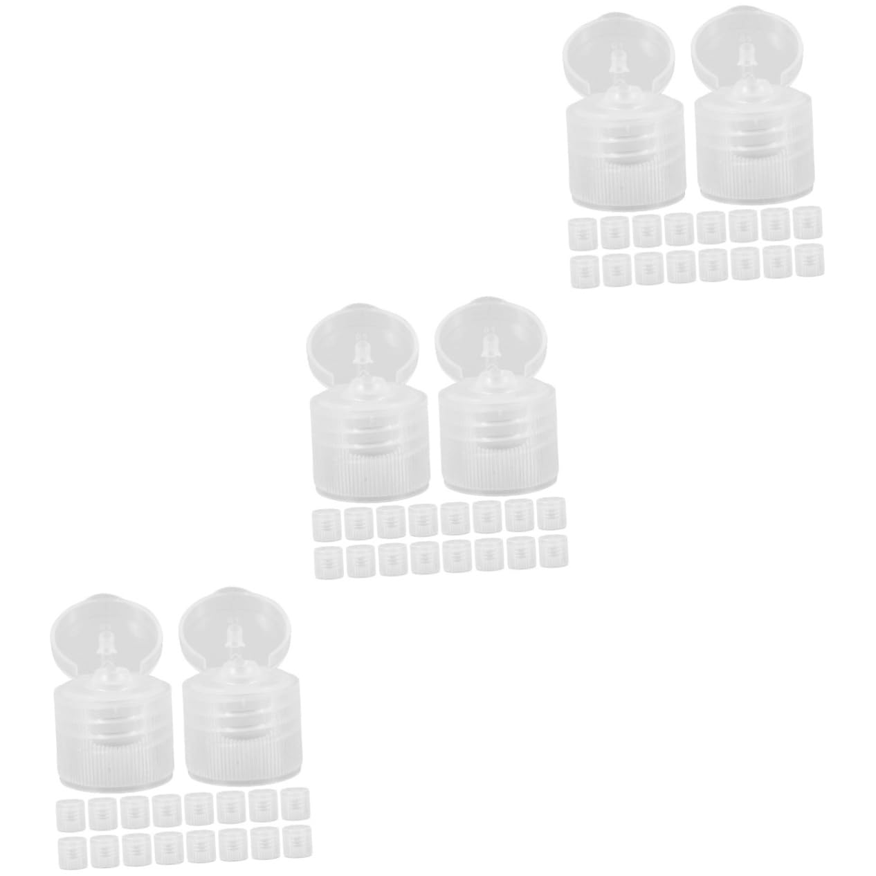 BRIGHTFUFU 3sets Travel Bottle Caps Silicone Toothpaste Cap for Travel Toothpaste Lids Plastic Covers Screw-in 30pcs*3