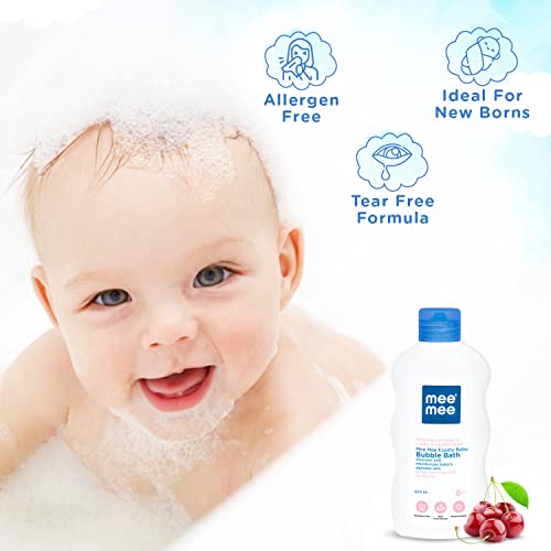 Image of Mee Mee Body Wash 400 ml (Pack of 4) | Cherry & Fruit Extracts | Tear-Free Formula | Moisturizes and Soothes Skin | Natural Head-to-Toe Mild Bubble Bath, Dermatologically Tested