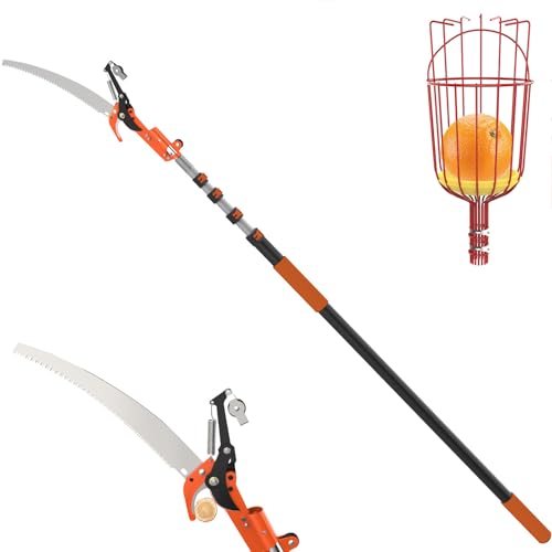 LAANPOLE 26FT Tree Trimmer, Manual Pole Saw with 5-20FT Extension Pole, Fruit Picker for Orange