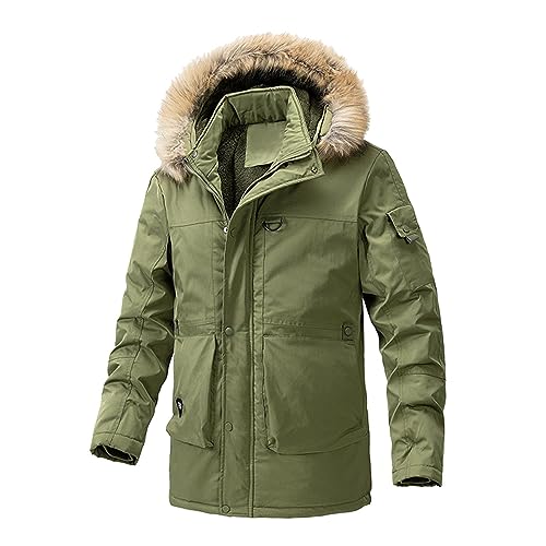 SRZYMJ Wollmantel Herren Winter Dicker Übergangsmantel Wintermantel Parka Übergangsjacke Sportlich Freizeitjacke Outdoor Jacket Funktionsjacke Dünn Softshelljacke Sweatjacke Steppjacke Fleecejacke