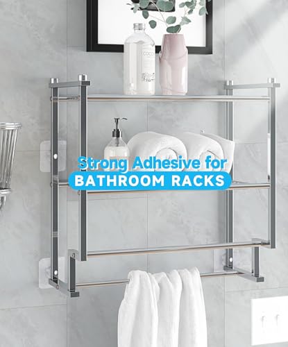 Image of Self Adhesive Heavy Duty Wall Hooks for Hanging Transparent Stainless Steel Waterproof Hooks for Kitchen, Bathroom, Home & Office (Hanging Photo Frames)
