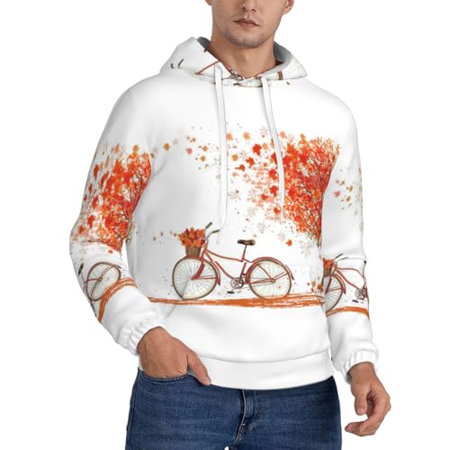 Pull à capuche athlétique homme imprimé vieux vélo pour balade