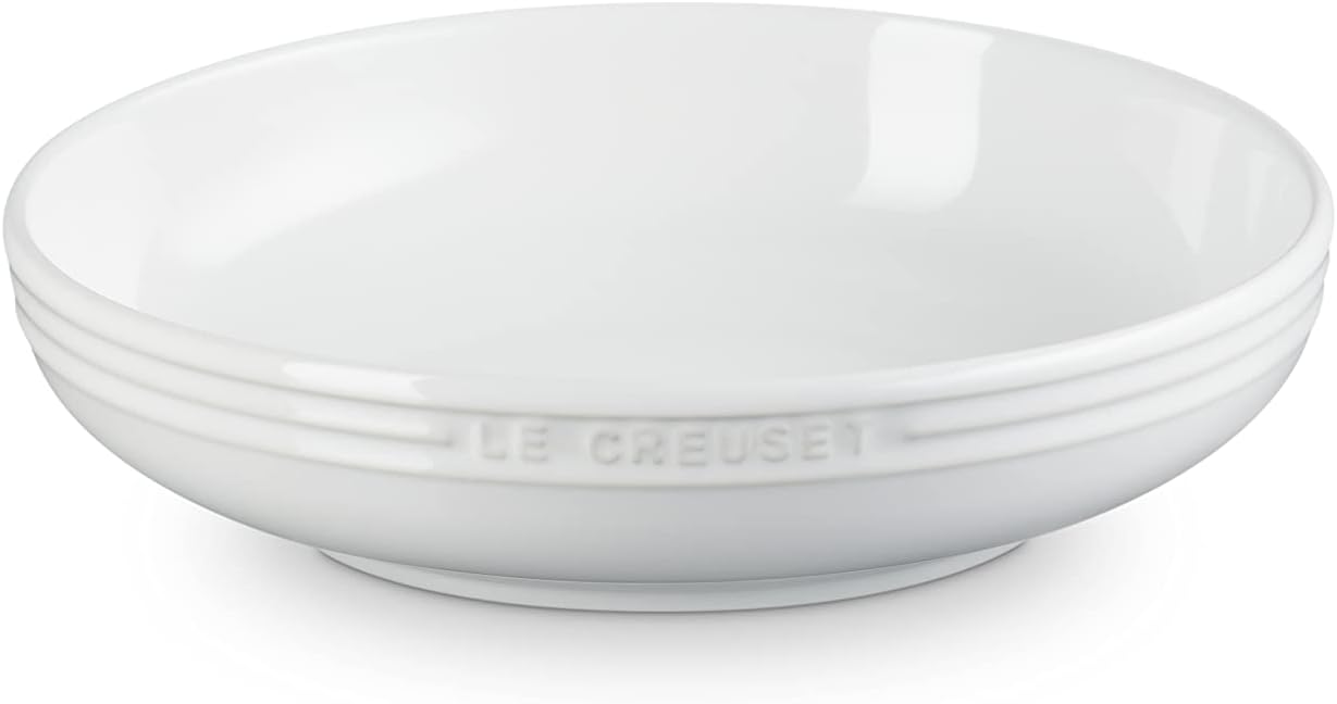 Le Creuset Round Dish, Deep Plate, 7.9 inches (20 cm), White, Heat Resistant, Cold Resistant, Microwave, Oven, Dishwasher Safe, Oven Plate, Bakeware