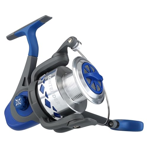 Shakespeare Contender Spinning Fishing Reel, Size 60, Instant Anti-Reverse, Felt Front Drag System, Durable Aluminum Spool