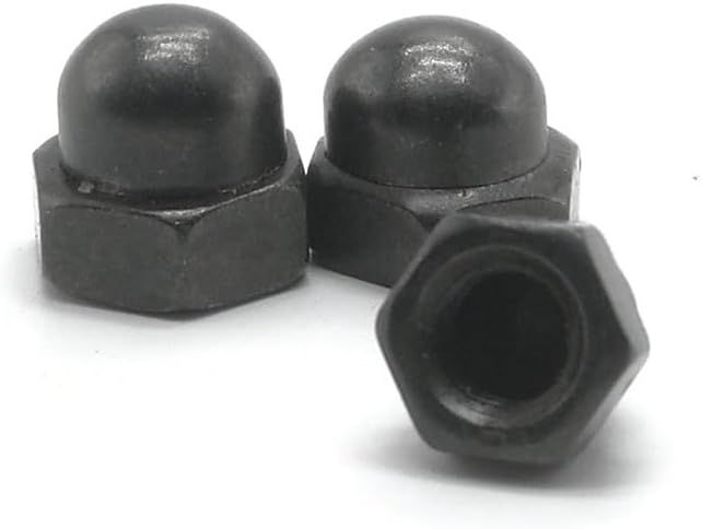 Generic 500pcs DIN1587 brass steel with black or stainless steel Acorn Nuts M3 Cap Nut Acorn Dome Head Hex Nuts nut - (Size: M3, Color: Black), Onesize