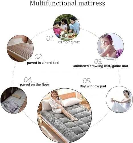 Japanische Faltbare Tatami-Rollmatte For Zuhause,Camping,Couch,Braun, Doppel-/Einzel-/Queen-Size-Größe – Beidseitig Verwendbare Bodenschlafmatte, Tatami-Schlafbett For Bequemes Schlafen Und Entspannen