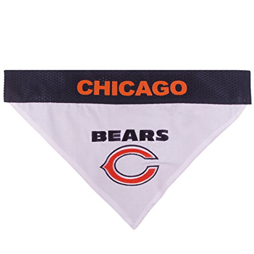 Pets First NFL DOG BANDANA, CHICAGO BEARS REVERSIBLE PET BANDANA. 2 Sided Sports Bandana with a PREMIUM Embroidery TEAM LOGO - Image 3