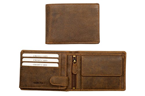 Full Size Large Mens Leather Bifold Wallet Flip ID Zip and Coin Compartment with RFID Protection Anti Theft3