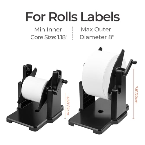 Image of MUNBYN External Rolls Label Holder, 2 in 1 Fan-Fold Stack Paper Holder for Desktop Thermal Label Printer (Pack of 2)