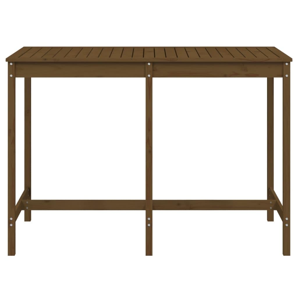 Masywny stół ogrodowy z drewna sosnowego, 159,5 x 82,5 x 110 cm, klasyczny stół drewniany na taras, balkon, podwórko, stabilna drewniana rama z wytrzymałym blatem stołu do dekoracji napojów