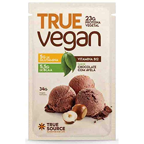 Proteína Vegana Sachê Chocolate com Avelã - True Source True Vegan Chocolate - sachê