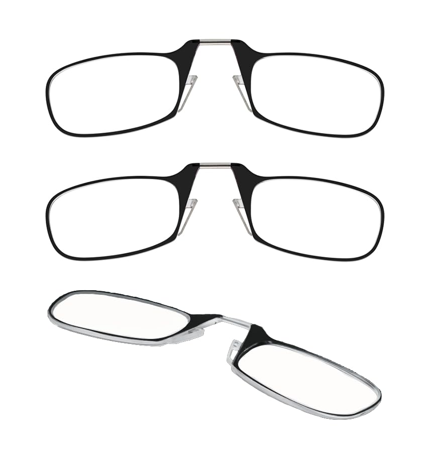 Always With You by ThinOptics Armless Reading Glasses Multi-Pack - Ultra-Thin Lightweight Pocket Readers for Men & Women - Slim Comfortable Design - 3 Pack Black 1.0x