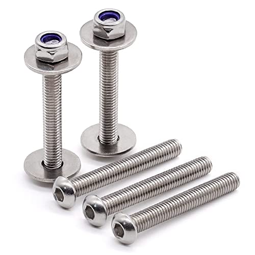 Vis à tête cylindrique M10 Glvaner avec écrous et rondelles plates pour fixations