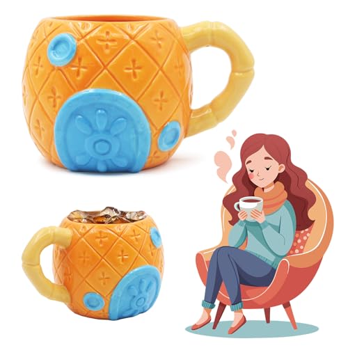 Tasse mit Deckel, Süße Sponge bob Keramiktasse, ür Weihnachten...