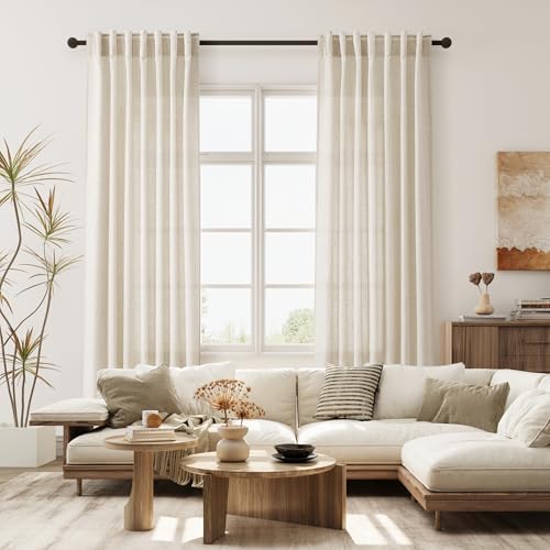 Image of Joywell Linen Curtains 40x90 Inches Long for Living Room Linen