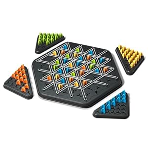 Chain Triangular Chess Game Educational Toy Triggle Rubber Band Strategy Board Game for Kids Adults 2 to 4 Players