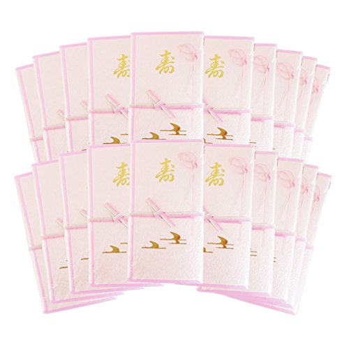 シノコマ 夫婦紙 ミヨ200-2×20P 愛の手結 桃 万型ポチ袋10枚入 20冊パック