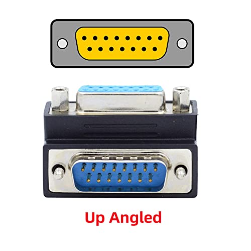 NFHK Up 90 Degree Angled DSUB D-subminiature 15pin Male to Female Extension Adapter DB Connector - Image 4
