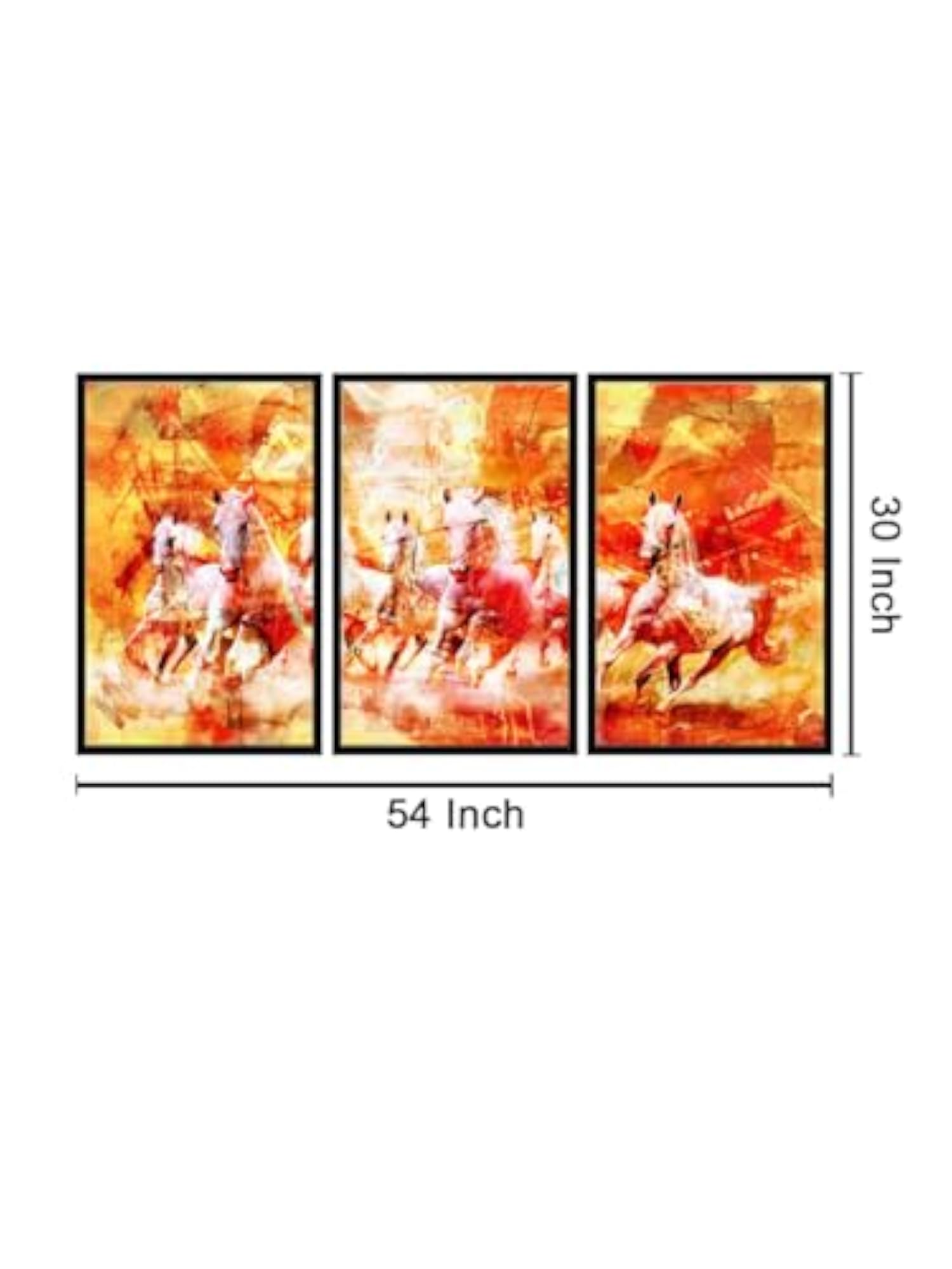 Floating Frames White 7 Running Horses Painting