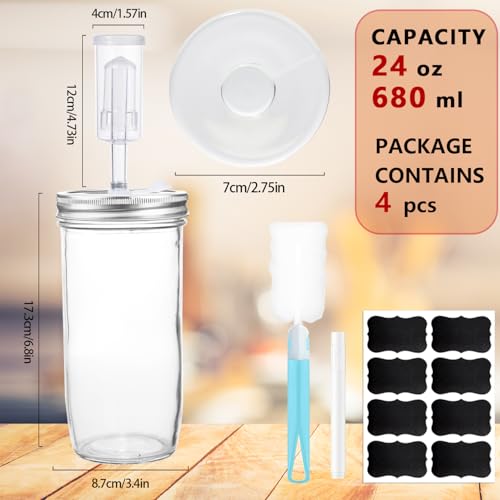 24 oz Fermentation Jar, 4 Pack Fermentation Kit with Airlocks for Pickling, Canning, and Mead Making
24 oz Fermentation Jar with Fermenting Weights and Airlocks for Home Pickling and Canning
24 oz Fermentation Jar, 4 Pack Kit for Fermenting, Pickling