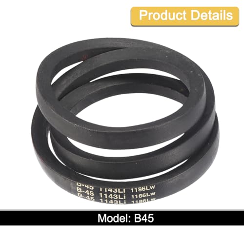 Image of uxcell 3 Pack B45 Classic Wrapped V-Belt, 48 inch Outside Circumference Wrapped Industrial Rubber V-Belt B Profile V-Belt for Industrial Machinery Equipment, Black