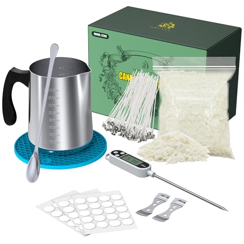Kit de fabrication de bougies pojifi en cire de soja DIY avec pichet de 900 ml pour débutants