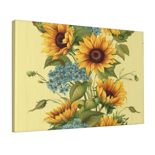 Toile murale imprimee de tournesols decoration salon tableau chambre 30x45 cm