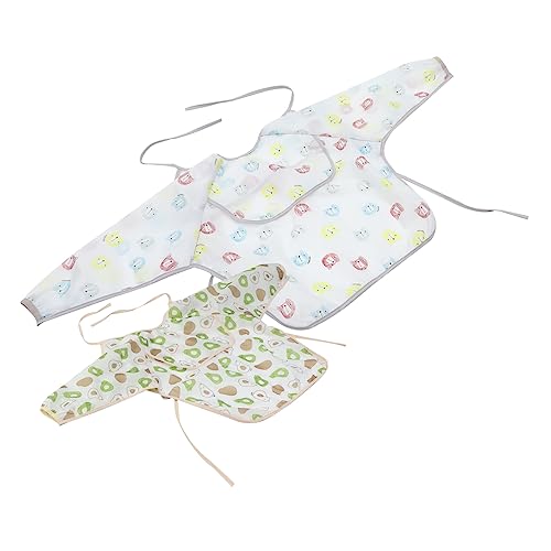 ERINGOGO 2 Baberos Impermeables Para Destete Baberos Para Bebés Baberos De Manga Larga Baberos Para Comer Baberos Para Shower Baberos De Poliéster