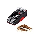 Portable Household Electric Cigarette Rolling Machine,Mini Automatic Injector Tobacco Roller Maker with Transparent Tobacco Hopper. (Red one)