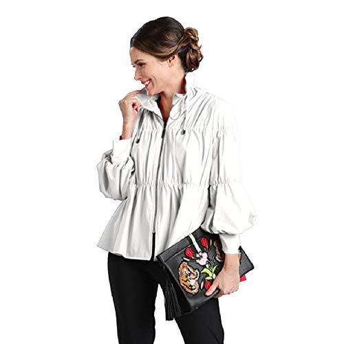 IC Collection Zip Front Cinched Parachute Jacket - 1395J