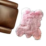 Fur Accents Extraordinary Bear Skin Rug - Premium Thick Bonded Faux Rug - Rocky Mountain Bear Skin Shape - Luxury Fur - Designer Throw Rug - Hand Made in The USA (60'x70', Pink)